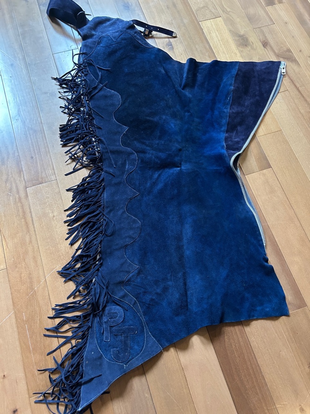 Navy blue western suede chaps